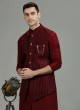 Wedding Wear Maroon Nehru Jacket Set